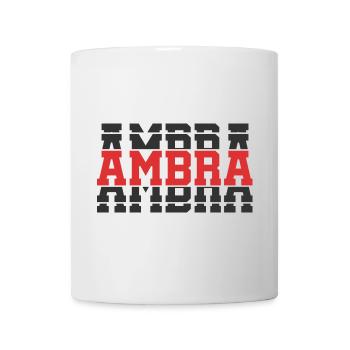 t-shirt ambre t-shirt idée cadeau texte empilé - Mug blanc - blanc - Devant