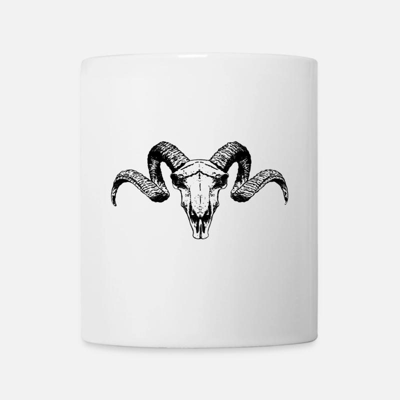 widderschädel, okkultistisch, gothic motiv - Tasse - Weiß