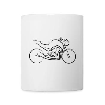 Motorrad Naked-Bike Konturen minimalistisch - Tasse - Weiß - Vorne