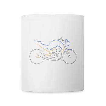 Motorbike Naked Bike Lines Outline multicolored - Mug - white - Front