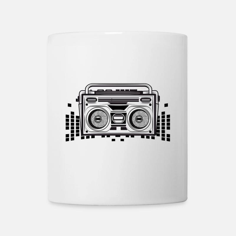 Kassetten Recorder im 80er Stencil Look - Tasse - Weiß