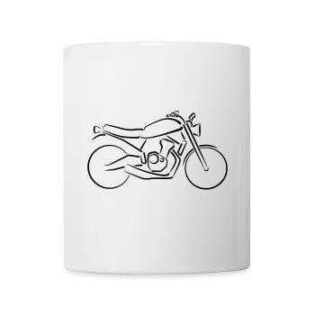 Moto Classique Bike Contours Minimaliste - Mug blanc - blanc - Devant