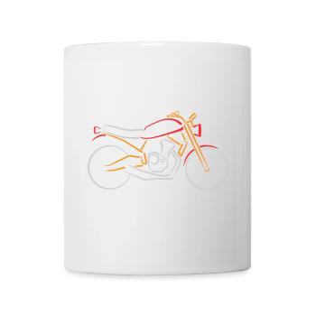 Moto Classique Bike Contours Multicolore - Mug blanc - blanc - Devant