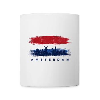 Amsterdam Skyline Brush Flagge - Tasse - Weiß - Vorne