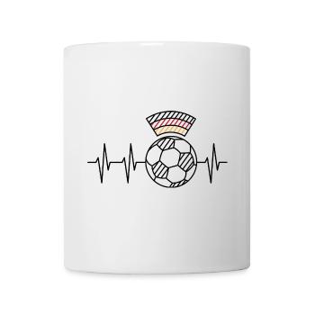 Fußball Deutschland Herzschlag minimal Linien icon - Tasse - Weiß - Vorne