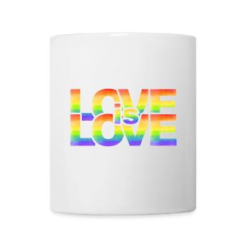 Regenbogen Liebe Schriftzug - Tasse - Weiß - Vorne