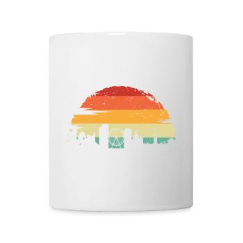 Sunset City Skyline Silhouette - Tasse - Weiß - Vorne