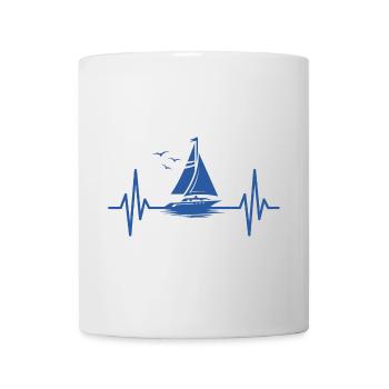 Segeln Herzschlag Segelboot Segler - Tasse - Weiß - Vorne