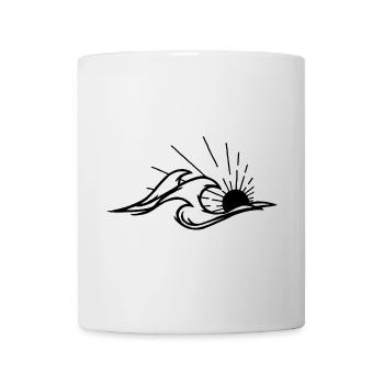 Les vagues et le soleil noir - Mug blanc - blanc - Devant