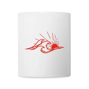 Les vagues et le soleil rouge - Mug blanc - blanc - Devant