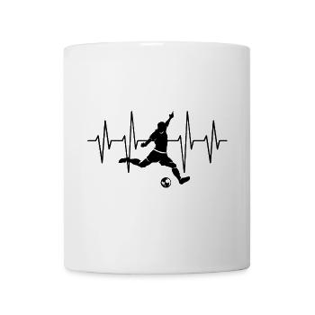 Fußball Herzschlag Schuss Spieler Fußballer Team - Tasse - Weiß - Vorne