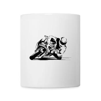 Moto Racing Motorrad Racebike Rennstrecke Symbol - Tasse - Weiß - Vorne