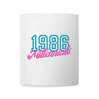 1986 Millennials Retro Numeric Design - Mug - white - Front