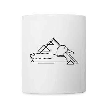 Floating duck in geometric design - Mug - white - Front