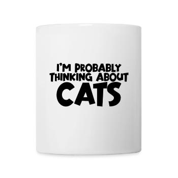 Je pense probablement aux chats - Mug blanc - blanc - Devant