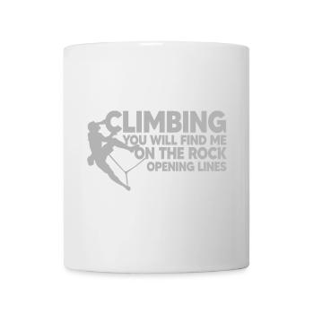 CLIMBING, ROCK CLIMBING, opening lines - Mug - white - Front