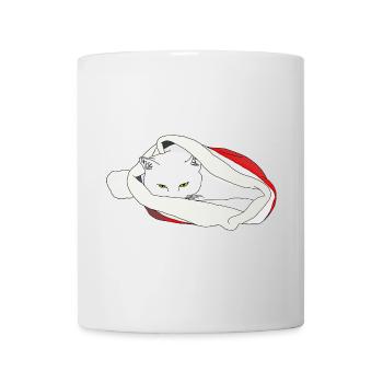 Weihnachtskatze - Tasse - Weiß - Vorne