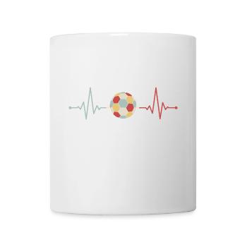 Handball Rétro Fréquence Battement de Cœur Cadeau - Mug blanc - blanc - Devant