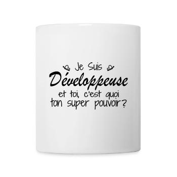 Ich bin Entwickler. Was ist deine Superkraft? - Tasse - Weiß - Vorne