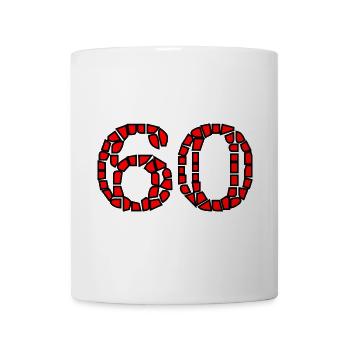 60. 60 YEARS. 60th ANNIVERSARY. 60TH BIRTHDAY. - Mug - white - Front