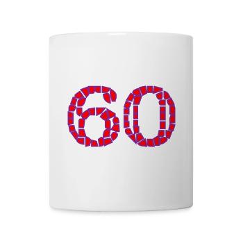60. 60 YEARS. 60th ANNIVERSARY. 60TH BIRTHDAY. - Mug - white - Front