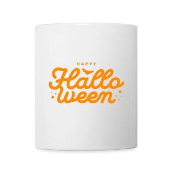 Gruseliges Halloween Fledermaus und Kürbis Design - Tasse - Weiß - Vorne
