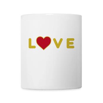 LOVE design with heart - Mug - white - Front