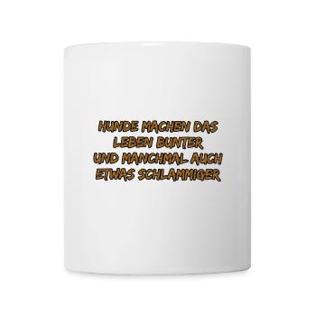 Hundebunte Lebensfreude - Tasse - Weiß - Vorne