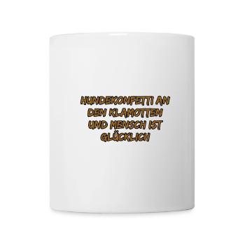 Hundekonfetti auf Kleidung Glücklich - Tasse - Weiß - Vorne