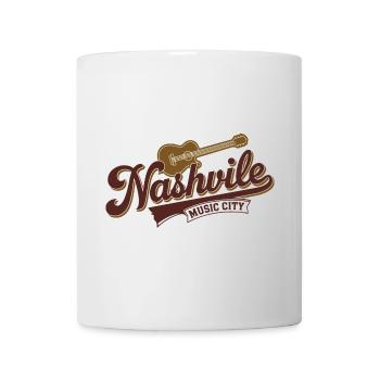 Ikonisches Nashville Guitar Music City Logo Design - Tasse - Weiß - Vorne