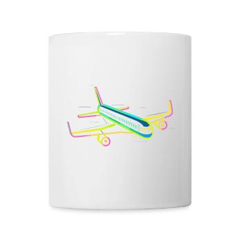 Retro Flugzeug Grafik - Tasse - Weiß - Vorne