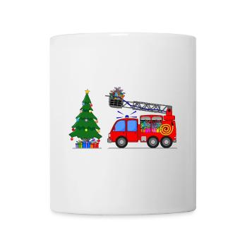Noël du camion de pompiers - Mug blanc - blanc - Devant