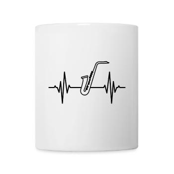 Saxophone ECG Heartline - Mug blanc - blanc - Devant