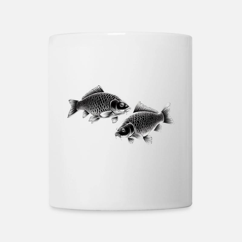 Dessin à la craie de la carpe - Mug blanc - blanc