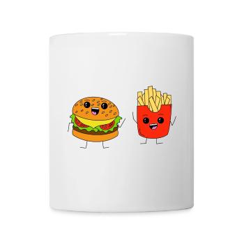 Burgers et frites - Mug blanc - blanc - Devant