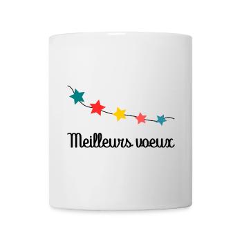 HAPPY NEW YEAR. BONNE ANNEE. MEILLEURS VOEUX - Mug blanc - blanc - Devant