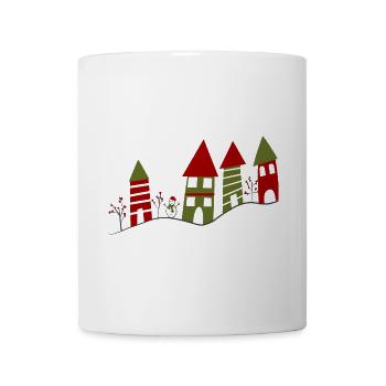 Pretty snowy village in winter - Mug - white - Front