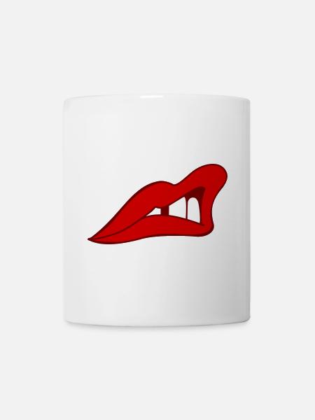 Rote Lippen - Tasse - Weiß