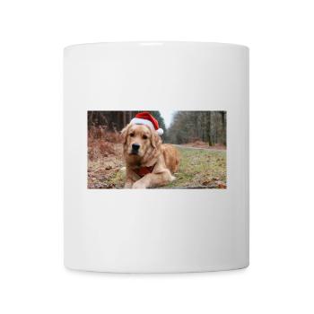 Golden Noël: Retriever en forêt - Mug blanc - blanc - Devant