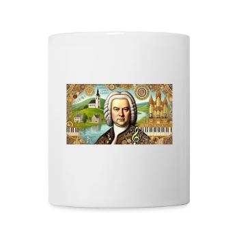 Johann Sebastian Bach: Portrait in modern painting style - Mug - white - Front