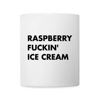 Himbeer Eis - schwarzer Schriftzug - Tasse - Weiß - Vorne