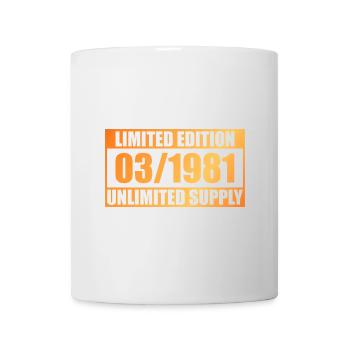 44th Birthday Limited Edition - ꝏ Supply 03/1981 - Mug - white - Front