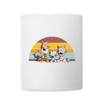 Droll Cats Dessin animé Vintage Chat Lover - Mug blanc - blanc - Devant