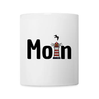Moin Leuchtturm Möwe - Tasse - Weiß - Vorne