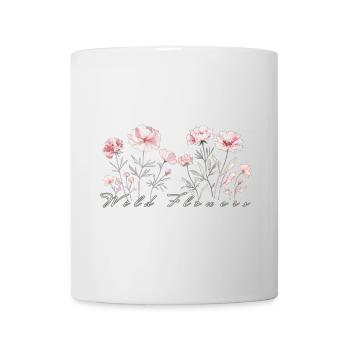 Fleurs sauvages - Mug blanc - blanc - Devant