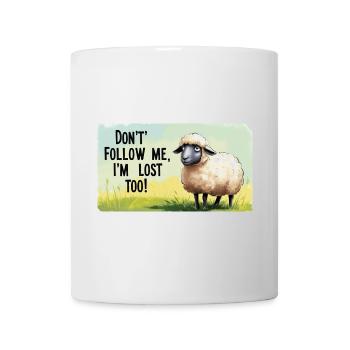 Moutons « Ne me suis pas – moi aussi je suis perdu ! » - Mug blanc - blanc - Devant