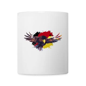 Deutscher Adler mit Flagge Fahne schwarz rot gold - Tasse - Weiß - Vorne