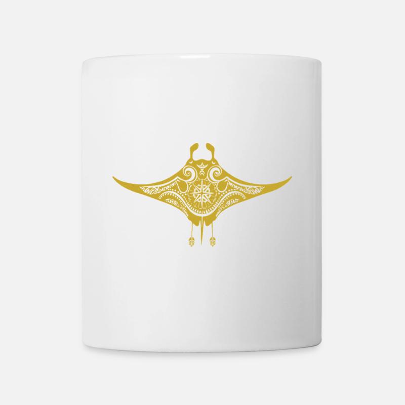 Tribal Maori Polynesian Stingray Matau Manta Ray - Mug - white