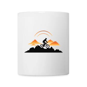 Mountain Bike Cyclist Drawing - Mug - white - Front