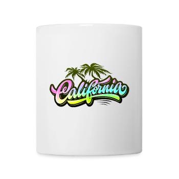 CALIFORNIA Street Art 🧢 – 3D Graffiti mit Palmen - Tasse - Weiß - Vorne
